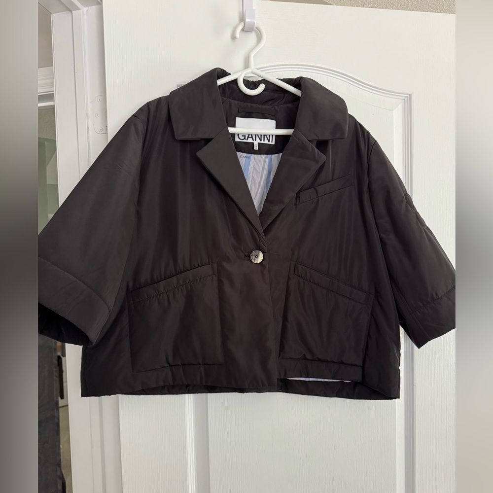 GANNI Black Padded Blazer